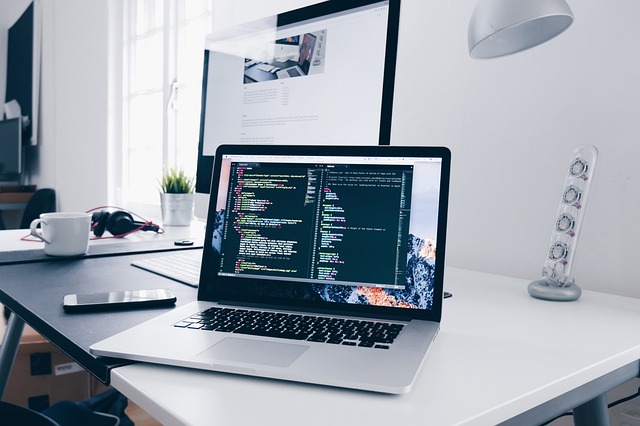 computer on modern desk