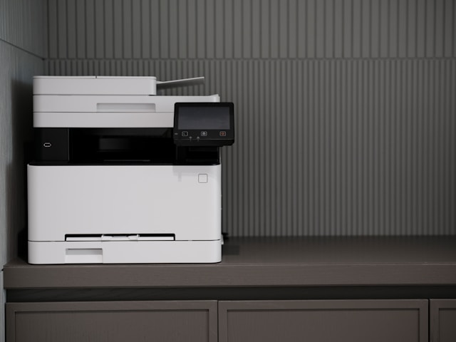 printer on shelf